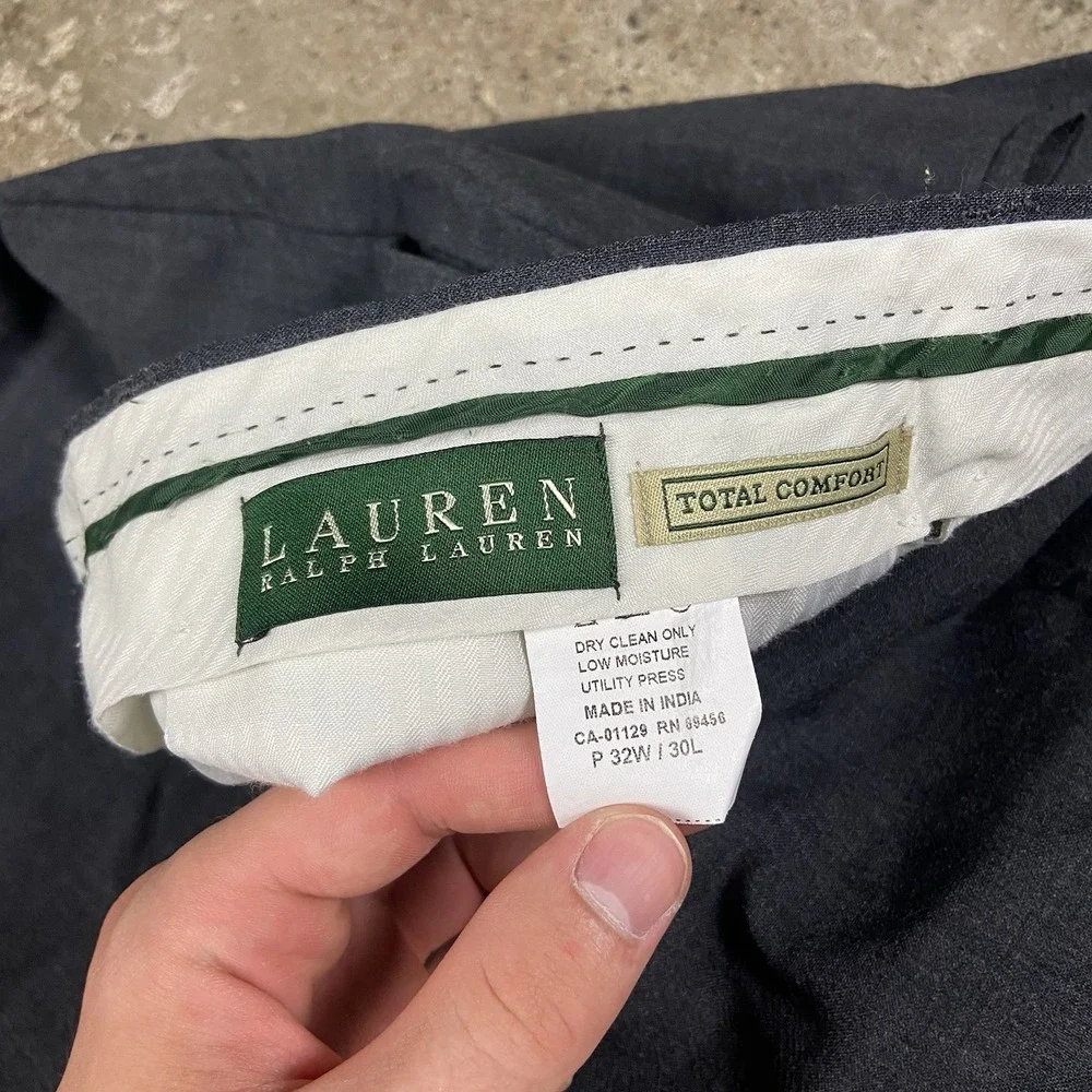 Lauren Ralph Lauren Dress Pants Men's Size 32x30 Gray Total Comfort Straight Fit
